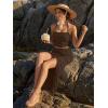 image:imageTrendy Queen Womens Ruched Halter Crop Top and Bodycon Long Skirt 2 Piece Set for Going Out Summer Vacation Outfit 2026Brown