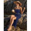 image:imageTrendy Queen Womens Ruched Halter Crop Top and Bodycon Long Skirt 2 Piece Set for Going Out Summer Vacation Outfit 2026Navy