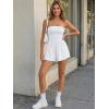 image:imageTrendy Queen Womens Strapless Rompers Summer Casual Dressy Short Jumpsuits Pockets Beach Vacation Outfits 2026White