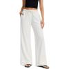 image:imageAnotherChill Womens High Waisted Wide Leg Crepe Pants Pull On Wrinkle Free Trousers with Pockets for Work Business CasualOffwhite
