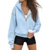 image:imageTrendy Queen Half Zip Pullover Cropped Hoodies for Women Y2k Cute Sweatshirts Jackets Spring Fashion 2026 Outfits ClothingSky Blue