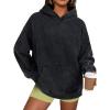 image:imageTrendy Queen Oversized Hoodies for Women Teen Girl Winter Sweatshirt Cute Acid Wash PulloverBlack