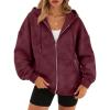image:imageTrendy Queen Zip Up Hoodies for Women Oversized Acid Wash Sweatshirt Winter Fashion Jacket Cute Y2k Fall teen girls pulloverWinered