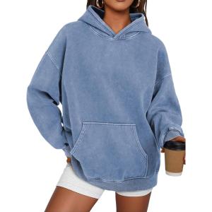 image:imageTrendy Queen Oversized Hoodies for Women Teen Girl Winter Sweatshirt Cute Acid Wash PulloverBlue