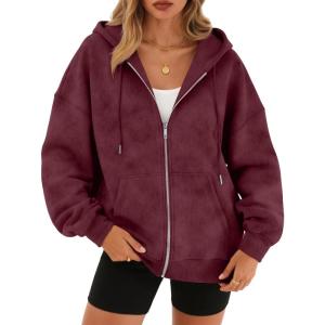 image:imageTrendy Queen Zip Up Hoodies for Women Oversized Acid Wash Sweatshirt Winter Fashion Jacket Cute Y2k Fall teen girls pulloverWinered