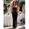 image:imageKaximil Womens Sexy Spaghetti Strap Maxi Dresses Bodycon Cocktail Wedding Guest Foamal Long DressBlack
