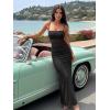 image:imageKaximil Womens Sexy Spaghetti Strap Maxi Dresses Bodycon Cocktail Wedding Guest Foamal Long DressBlack