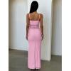image:imageKaximil Womens Sexy Spaghetti Strap Maxi Dresses Bodycon Cocktail Wedding Guest Foamal Long DressPink