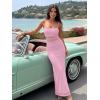 image:imageKaximil Womens Sexy Spaghetti Strap Maxi Dresses Bodycon Cocktail Wedding Guest Foamal Long DressPink