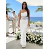 image:imageKaximil Womens Sexy Spaghetti Strap Maxi Dresses Bodycon Cocktail Wedding Guest Foamal Long DressWhite
