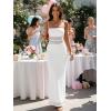 image:imageKaximil Womens Sexy Spaghetti Strap Maxi Dresses Bodycon Cocktail Wedding Guest Foamal Long DressWhite