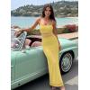 image:imageKaximil Womens Sexy Spaghetti Strap Maxi Dresses Bodycon Cocktail Wedding Guest Foamal Long DressYellow