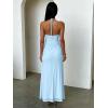 image:imageKaximil Womens Sexy V Neck Halter Maxi Dresses Bodycon Cocktail Wedding Guest Long DressBaby Blue