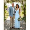 image:imageKaximil Womens Sexy V Neck Halter Maxi Dresses Bodycon Cocktail Wedding Guest Long DressBaby Blue