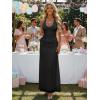 image:imageKaximil Womens Sexy V Neck Halter Maxi Dresses Bodycon Cocktail Wedding Guest Long DressBlack
