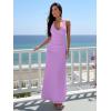 image:imageKaximil Womens Sexy V Neck Halter Maxi Dresses Bodycon Cocktail Wedding Guest Long DressPurple