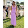 image:imageKaximil Womens Sexy V Neck Halter Maxi Dresses Bodycon Cocktail Wedding Guest Long DressPurple