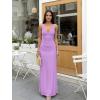image:imageKaximil Womens Sexy V Neck Halter Maxi Dresses Bodycon Cocktail Wedding Guest Long DressPurple