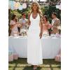 image:imageKaximil Womens Sexy V Neck Halter Maxi Dresses Bodycon Cocktail Wedding Guest Long DressWhite