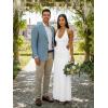 image:imageKaximil Womens Sexy V Neck Halter Maxi Dresses Bodycon Cocktail Wedding Guest Long DressWhite