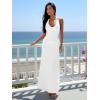 image:imageKaximil Womens Sexy V Neck Halter Maxi Dresses Bodycon Cocktail Wedding Guest Long DressWhite