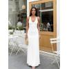 image:imageKaximil Womens Sexy V Neck Halter Maxi Dresses Bodycon Cocktail Wedding Guest Long DressWhite