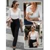 image:imageLUXVEER 34 Length Sleeve Womens Tops Lace Sexy V Neck Ribbed Knit Fitted T Shirts Dressy Casual Blouses Going Out TopsWhite
