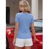 image:imageLUXVEER Women Short Sleeve Lace V Neck Shirts Ribbed Knit Fitted Basic Tee Tops Business Dressy Casual Summer Blouses TShirtLight Blue