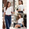 image:imageLUXVEER Womens Dressy Casual Blouses Puff Short Sleeve Lace Pleated Tops Business Work Shirts 2026 Trendy Summer T ShirtWhite