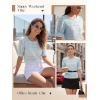 image:imageLUXVEER Womens Eyelet Tops Puff Short Sleeve Blouses Dressy Casual Cute Hollow Out Crochet Lace Embroidered Summer ShirtsBlue