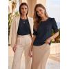 image:imageLUXVEER Womens Eyelet Tops Puff Short Sleeve Blouses Dressy Casual Cute Hollow Out Crochet Lace Embroidered Summer ShirtsDeep Blue
