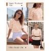 image:imageLUXVEER Womens Eyelet Tops Puff Short Sleeve Blouses Dressy Casual Cute Hollow Out Crochet Lace Embroidered Summer ShirtsPink