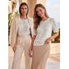 image:imageLUXVEER Womens Eyelet Tops Puff Short Sleeve Blouses Dressy Casual Cute Hollow Out Crochet Lace Embroidered Summer ShirtsWhite