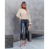 image:imageLUXVEER Womens Long Sleeve Textured Lace Floral Shirts Dressy Casual Blouses 2026 Trendy Fall Work TopsBeige