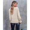 image:imageLUXVEER Womens Long Sleeve Textured Lace Floral Shirts Dressy Casual Blouses 2026 Trendy Fall Work TopsBeige