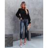 image:imageLUXVEER Womens Long Sleeve Textured Lace Floral Shirts Dressy Casual Blouses 2026 Trendy Fall Work TopsBlack
