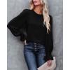 image:imageLUXVEER Womens Long Sleeve Textured Lace Floral Shirts Dressy Casual Blouses 2026 Trendy Fall Work TopsBlack