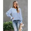 image:imageLUXVEER Womens Long Sleeve Textured Lace Floral Shirts Dressy Casual Blouses 2026 Trendy Fall Work TopsLight Blue