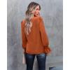 image:imageLUXVEER Womens Long Sleeve Textured Lace Floral Shirts Dressy Casual Blouses 2026 Trendy Fall Work TopsRust