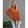image:imageLUXVEER Womens Long Sleeve Textured Lace Floral Shirts Dressy Casual Blouses 2026 Trendy Fall Work TopsRust