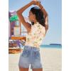 image:imageLUXVEER Womens Mesh Floral Tank Tops Sleeveless Mock Neck Sexy Going Out Shirts 2025 Trendy Summer Casual OutfitsFloral Beige