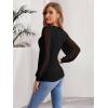 image:imageLUXVEER Womens Mesh Long Sleeve Shirts 2025 Fall Ribbed Knit Fitted Tops Business Dressy Casual Work BlousesBlack