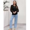 image:imageLUXVEER Womens Mesh Long Sleeve Shirts 2025 Fall Ribbed Knit Fitted Tops Business Dressy Casual Work BlousesBlack Polka Dot