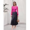 image:imageLUXVEER Womens Mesh Long Sleeve Shirts 2025 Fall Ribbed Knit Fitted Tops Business Dressy Casual Work BlousesRose Pink
