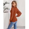 image:imageLUXVEER Womens Mesh Long Sleeve Shirts 2025 Fall Ribbed Knit Fitted Tops Business Dressy Casual Work BlousesRust