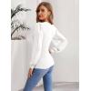 image:imageLUXVEER Womens Mesh Long Sleeve Shirts 2025 Fall Ribbed Knit Fitted Tops Business Dressy Casual Work BlousesWhite