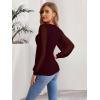image:imageLUXVEER Womens Mesh Long Sleeve Shirts 2025 Fall Ribbed Knit Fitted Tops Business Dressy Casual Work BlousesWine Red