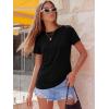 image:imageLUXVEER Womens Short Sleeve Tops Pleated Crewneck Loose Fit T Shirt Business Casual Dressy Work Shirts 2026 Summer BlousesBlack