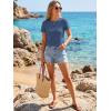 image:imageLUXVEER Womens Short Sleeve Tops Pleated Crewneck Loose Fit T Shirt Business Casual Dressy Work Shirts 2026 Summer BlousesBlue