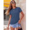 image:imageLUXVEER Womens Short Sleeve Tops Pleated Crewneck Loose Fit T Shirt Business Casual Dressy Work Shirts 2026 Summer BlousesBlue
